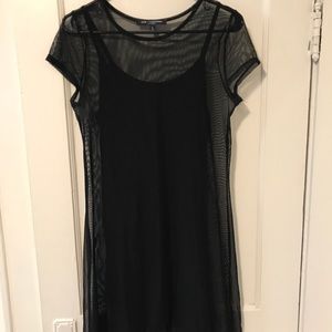 Black sheer party dress w/ slip